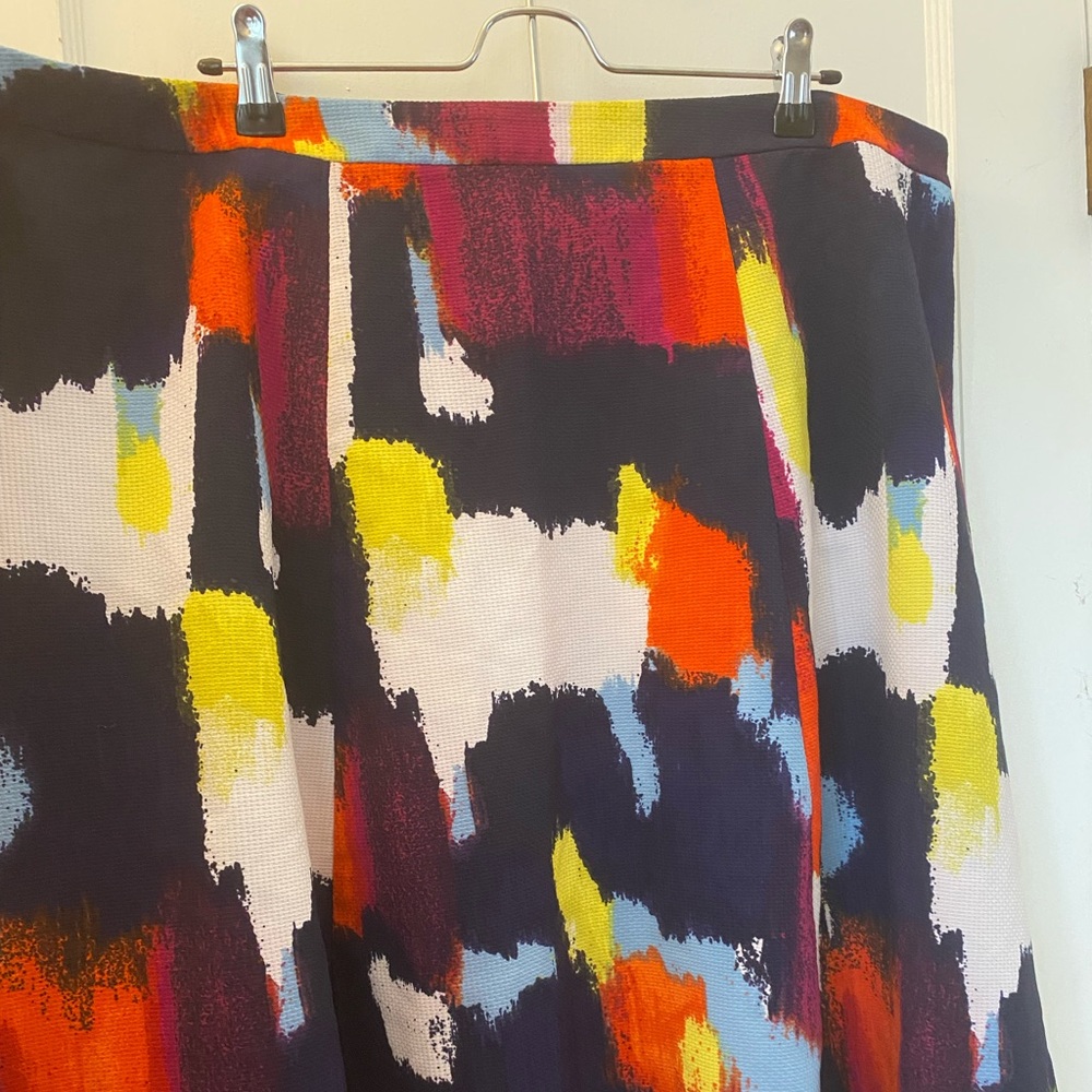 Ava & Viv Plus Size A-Line Brushstrokes Skirt